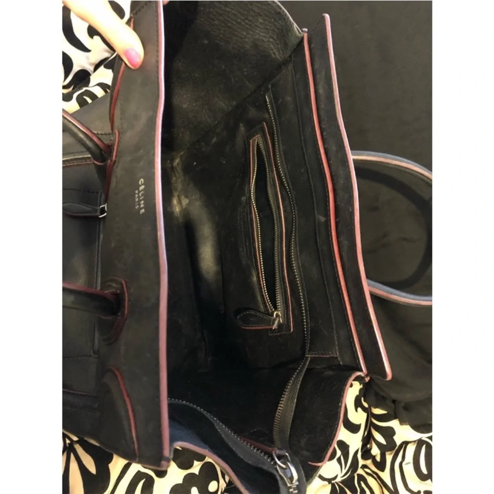 Celine Mini Luggage Tote Black/Red - Picture 2 of 5